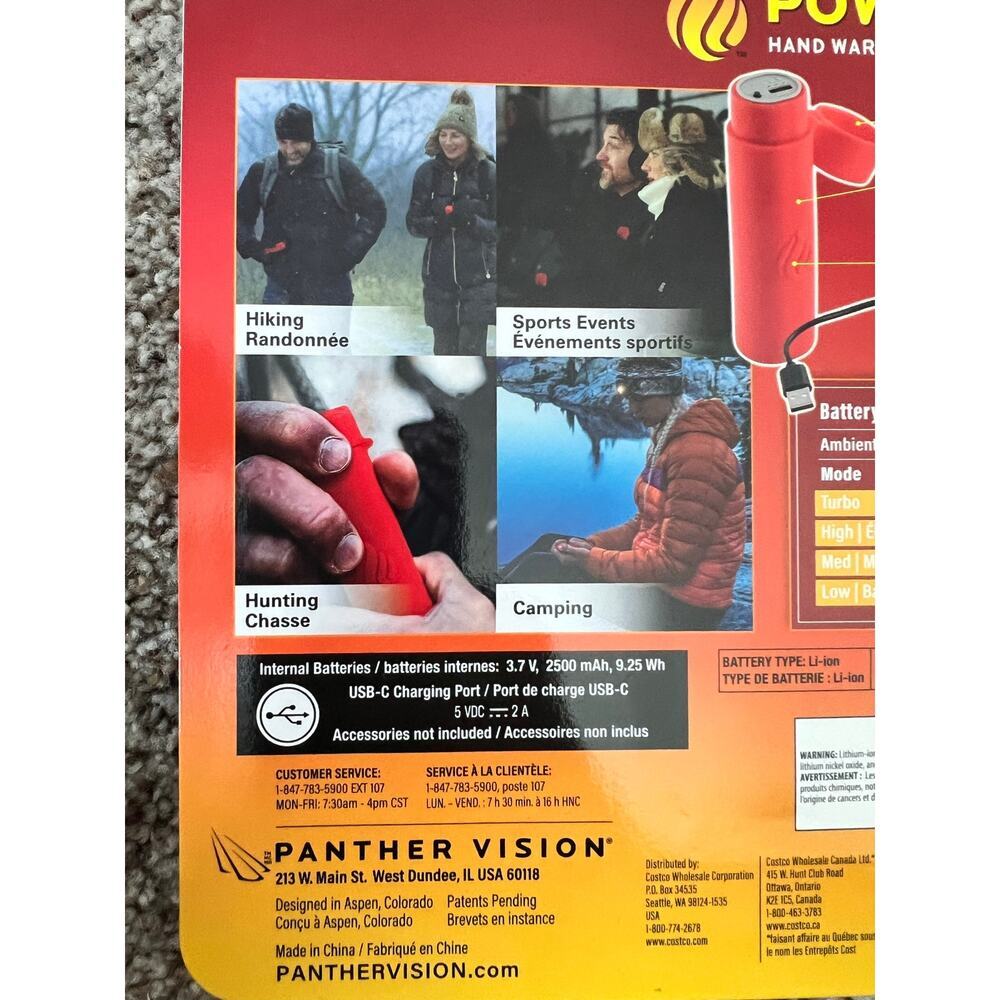 NWT POWERPAW 501 Rechargeable Hand Warmer, 2-pack, Red - Picture 5 of 7
